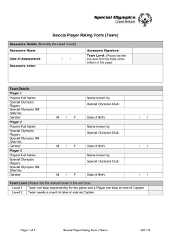 Boccia Player Rating Form (Team)
