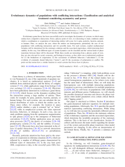 Evolutionary dynamics of populations with conflicting interactions