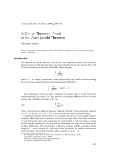 A Gauge Theoretic Proof of the Abel