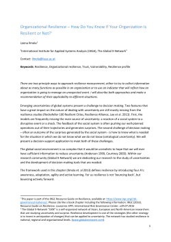 Organizational Resilience - International Risk Governance Council