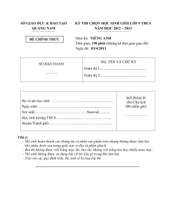 full name : one period test - Sở Gi&aacute;o dục v&agrave; Đ&agrave;o tạo Quảng Nam