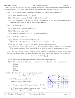 Sample Problems 16&ndash;Mar&ndash;2017 Test 2 will be 28&ndash;Mar&ndash;2017