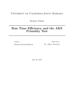 Run Time Efficiency and the AKS Primality Test