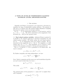 A NOTE ON SUMS OF INDEPENDENT RANDOM