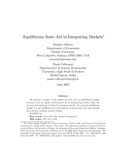 Equilibrium State Aid in Integrating Markets