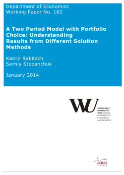 A Two Period Model with Portfolio Choice