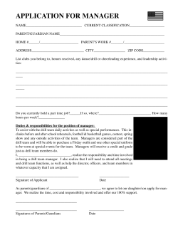 application for manager - American Dance/Drill Team