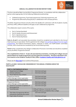 Annual Collaborative Review Report Form