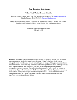 "Yellow Card" Patient Transfer Identifier