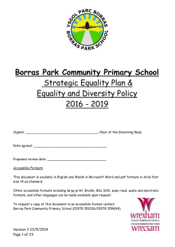 Equality Act 2010 - Borras Park Community Primary School
