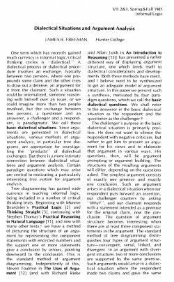 Dialectical Situations and Argument Analysis