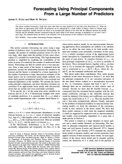 Forecasting Using Principal Components From a Large Number of
