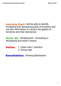 Increasing and Decreasing Functions