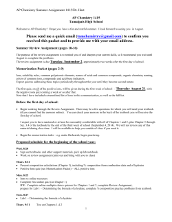 Email to AP Chemistry students - Tamalpais Union High School District