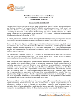 Guide to Understanding Model Trade Name Law Guidelines for the