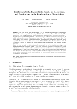 Indifferentiability, Impossibility Results on Reductions, and