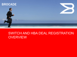 Switch and HBA Deal Registration Programs