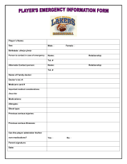 Player Emergency Information