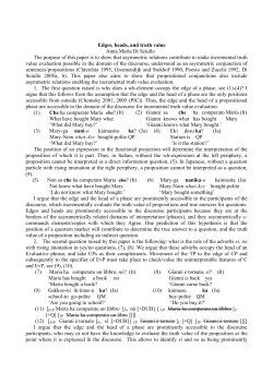 Edges, heads, and truth value Anna Maria Di Sciullo The purpose of