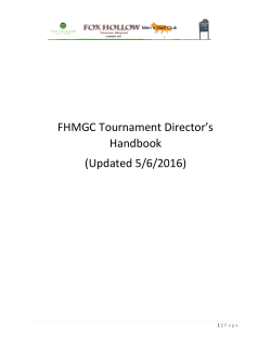 Tournament Director`s Handbook