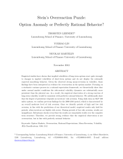 Stein`s Overreaction Puzzle: Option Anomaly or Perfectly Rational