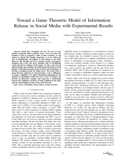 Toward a Game Theoretic Model of Information Release in Social