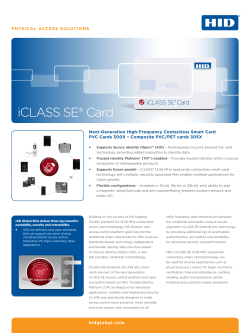 iCLASS SE Card Datasheet