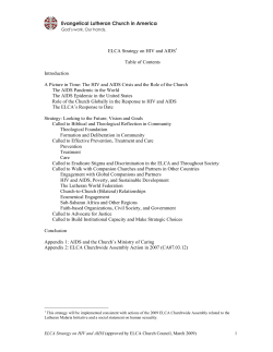 HIV and AIDS strategy - Evangelical Lutheran Church in America
