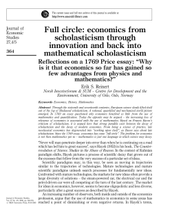 Full circle: economics from scholasticism through