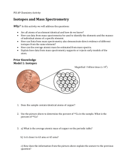 Isotopes and Mass Spectrometry Activity | 389.9KB