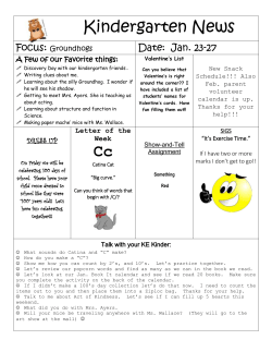 Kindergarten News