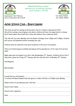 After School Club &ndash; Board Games