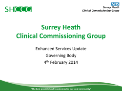 Enhanced Services - Surrey Heath CCG