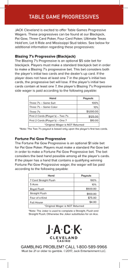 table game progressives