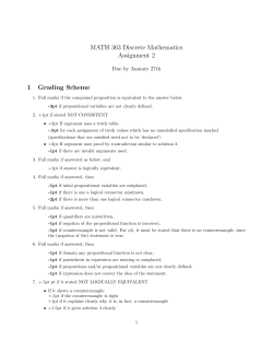 MATH 363 Discrete Mathematics Assignment 2 1 Grading Scheme