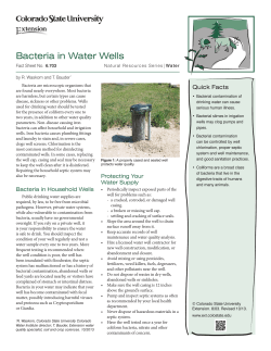 Bacteria in Water Wells - Colorado State University Extension