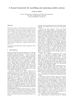 A formal framework for modelling and analysing mobile systems