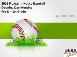 2016 PLAY In-House Baseball Opening Day Meeting Pre