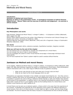 Methods and Moral theory