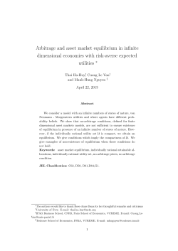 Arbitrage and asset market equilibrium in infinite dimensional