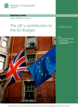 The UK`s contribution to the EU Budget