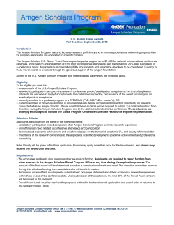 Applicants - Amgen Scholars