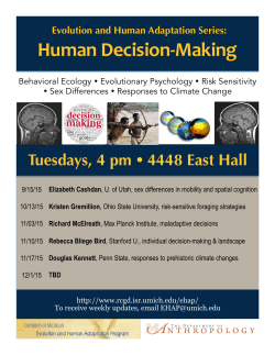 Fall Series 2015: Human Decision