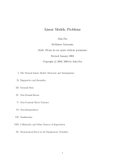 Linear Models, Problems