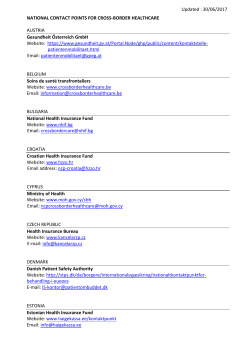Updated : 30/06/2017 NATIONAL CONTACT POINTS FOR CROSS