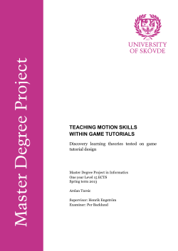 teaching motion skills within game tutorials