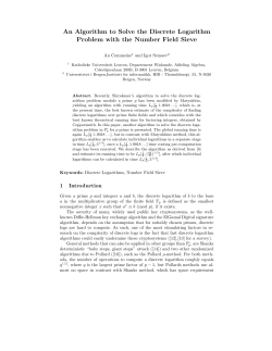 An Algorithm to Solve the Discrete Logarithm Problem with the