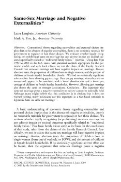 Same-Sex Marriage and Negative Externalities