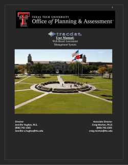 TracDat User Manual - Texas Tech University Departments