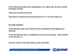 Forms show forecasts of 2m temperature, for a given day, at some
